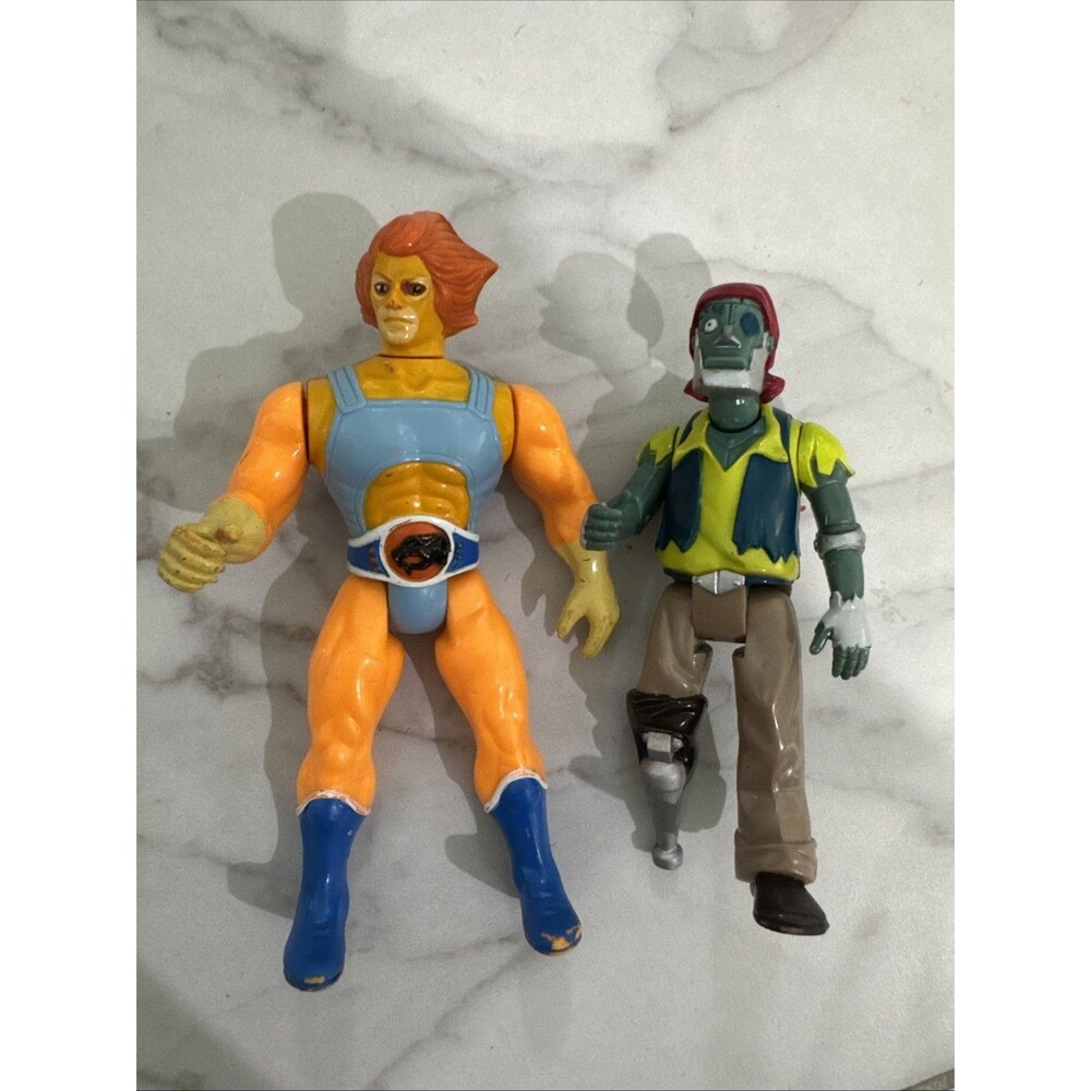 Lot vintage 1980s LJN Thundercats CAPTAIN CRACKER AND Lion-O Action Figure